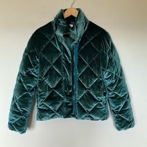 Jason Wu Teal Quilted Velvet Jacket